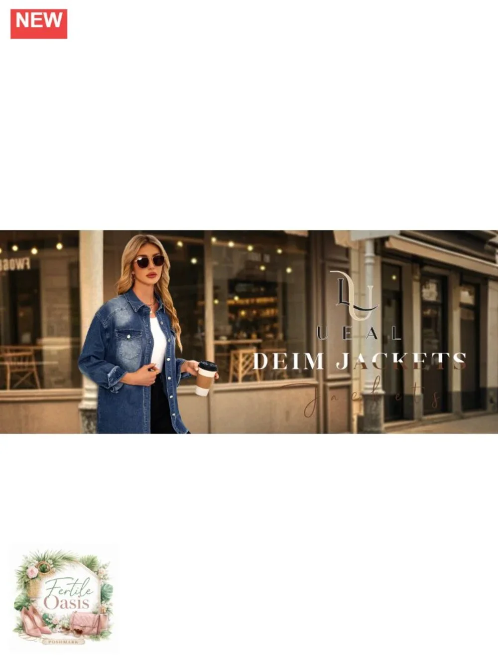 Women's Oversized Button Down Denim Jacket Shacket Long Sleeve Cotton Blend